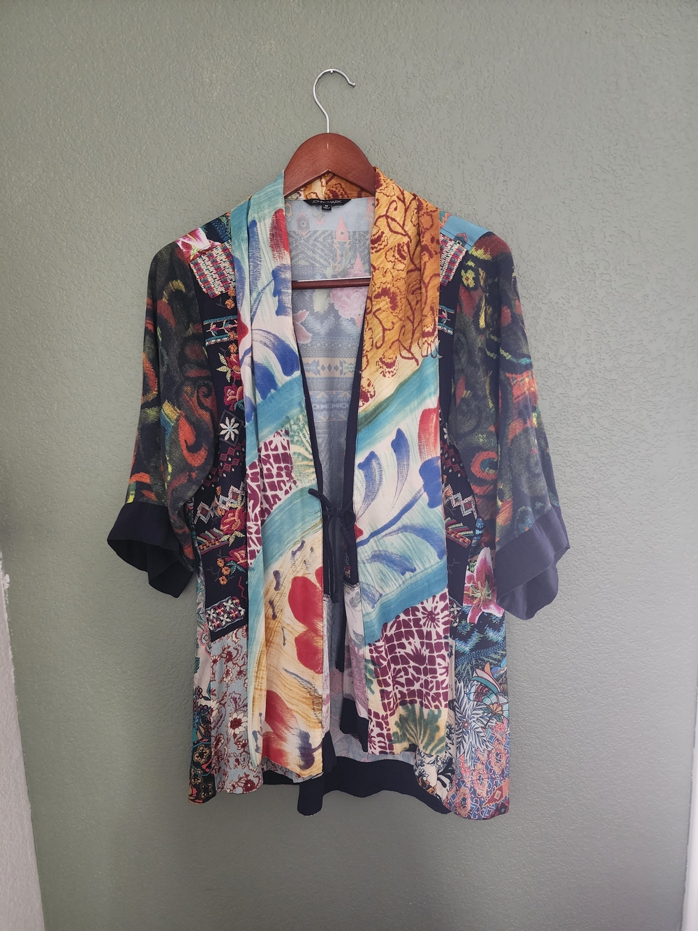 John Mark Multicolor Boho Print Kimono